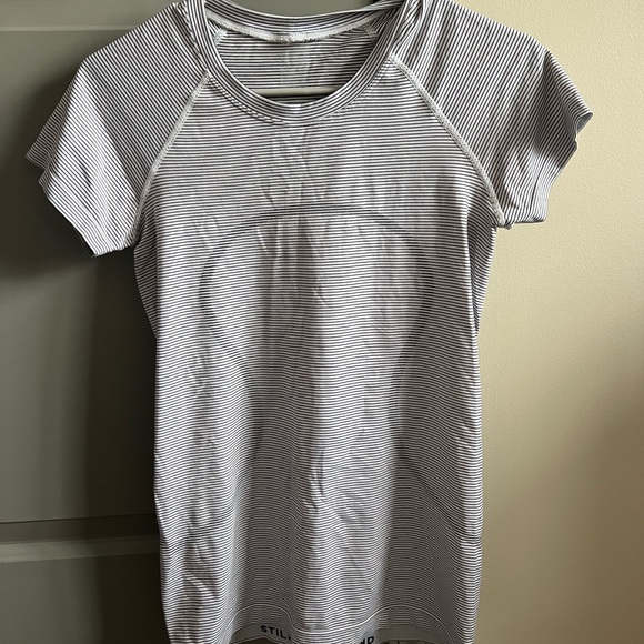 lululemon athletica Tops - lululemon swifty tech short sleeve shirt 2.0 tempo stripe white/black